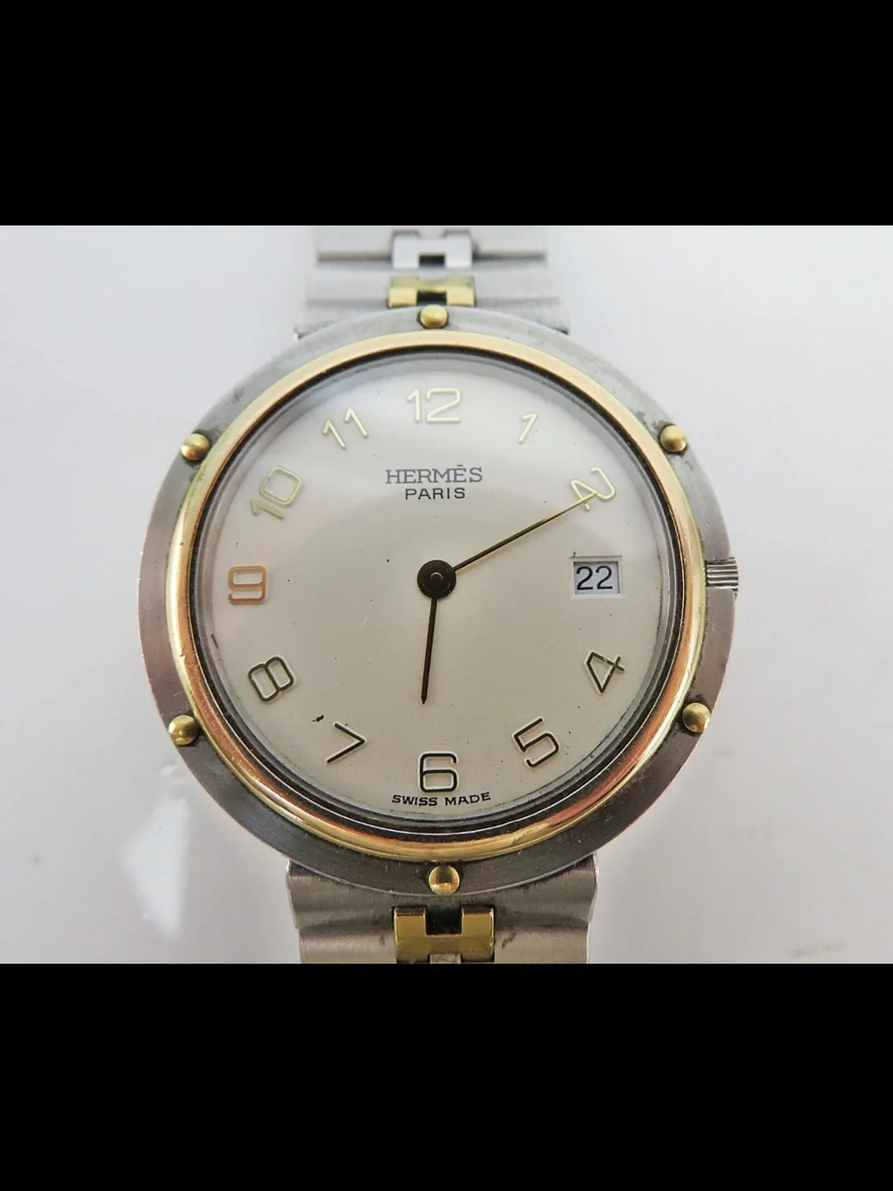 Hermes Two-Tone Stainless Steel and Gold Casual Watch